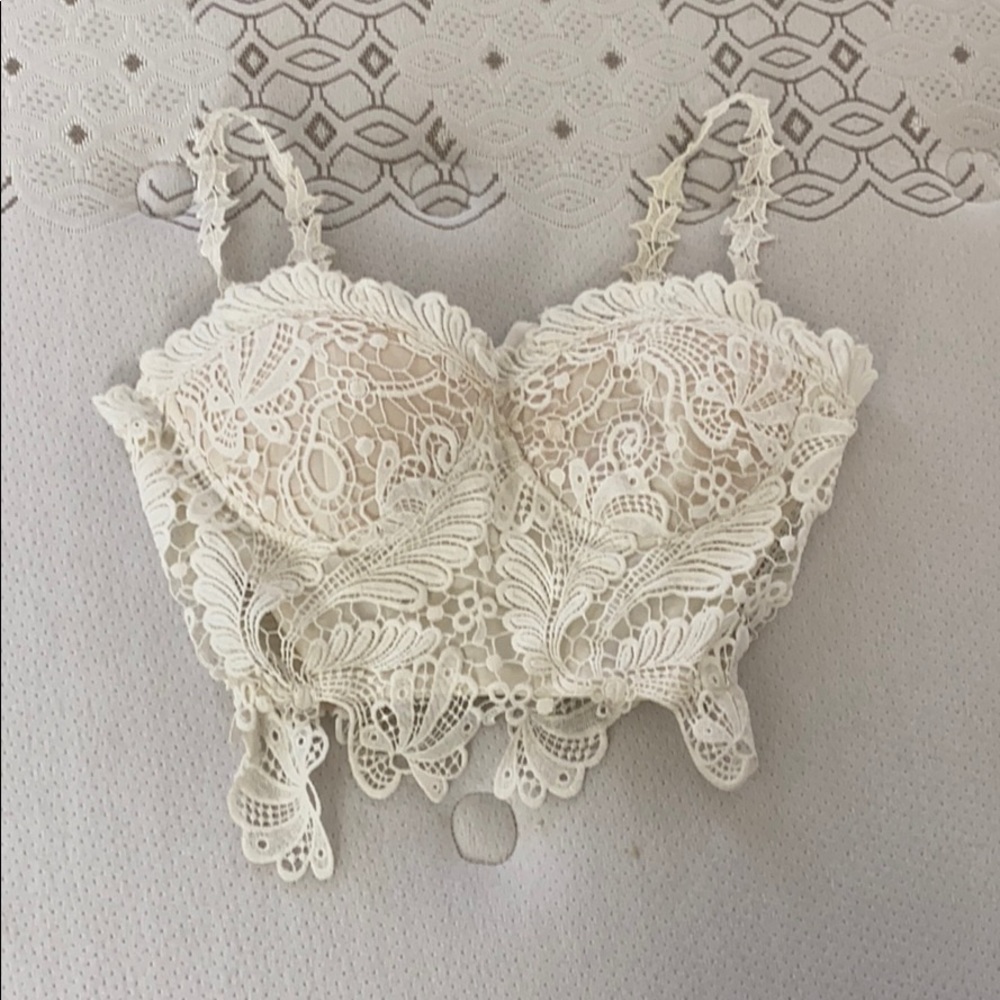 White lace corset